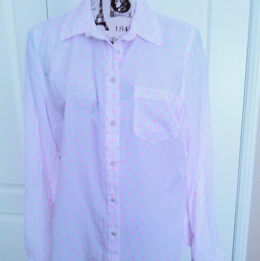 2 for $10 Merona White & Pink Button Down Shirt